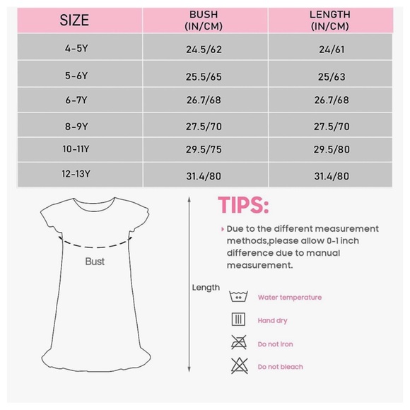 Trejaz Girls Nightgowns, Unicorn Princess Pajama Dresses for Girls Sleepwear - Picture 5 of 7